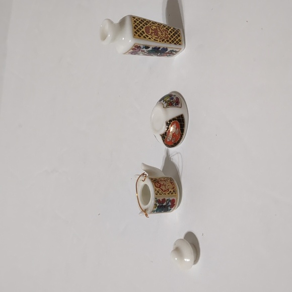 Vintage Miniature Porcelain Asian Dollhouse 3 lot - Picture 4 of 8